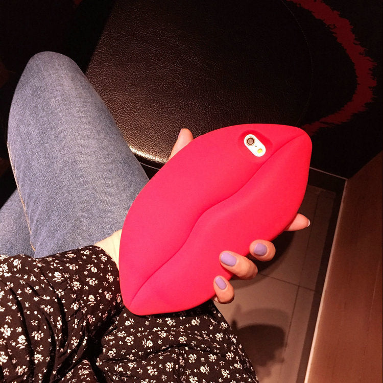 Compatible with Apple, Compatible with Apple , Creative Sexy Red Lips Anti-Fall IPhone Case