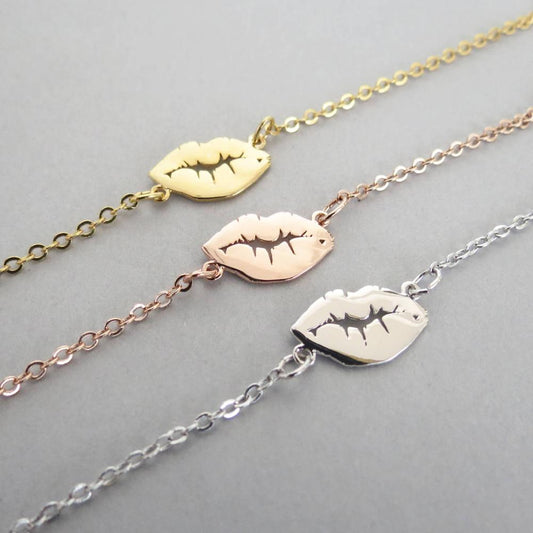Accessories Stainless Steel Pendant Necklace Female Europe and America Lip Print Lip Clavicle Chain