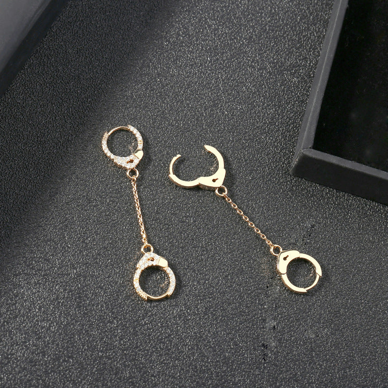 Handcuff Earrings Copper Inlaid Zircon Earrings