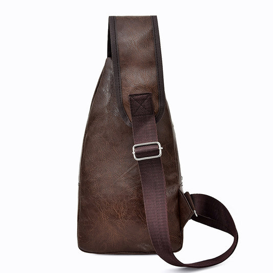 Men's Chest Bag Single Shoulder Portable Charging Messenger Bag Outdoor Sports And Leisure