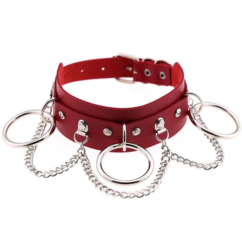 Dark Wild Collar Chain Leather Choker