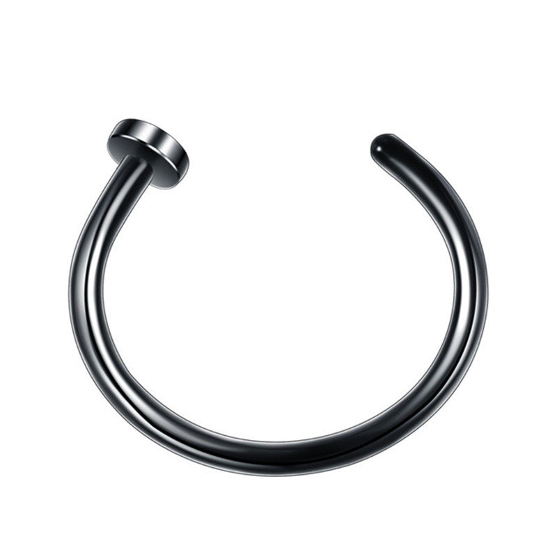 Fake Piercing Jewelry Hoop Nose-Ring Oreja Stainless-Steel 1pcs U-Shaped