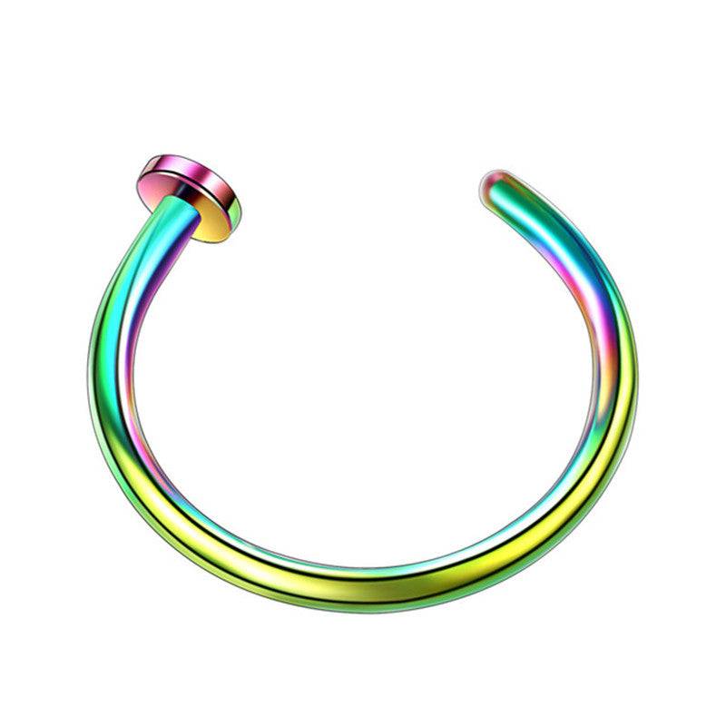 Fake Piercing Jewelry Hoop Nose-Ring Oreja Stainless-Steel 1pcs U-Shaped