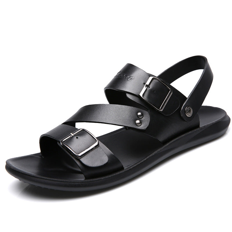 Leather Casual Buckle Sandals