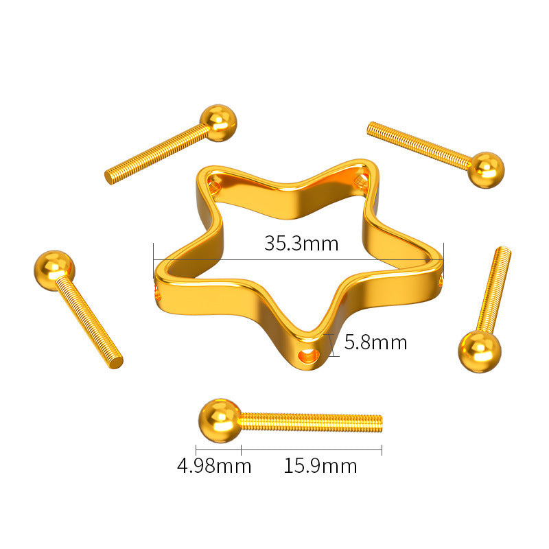 Trendy Five-pointed Star Nipple Ring Stainless Steel Piercing Nipple Ring