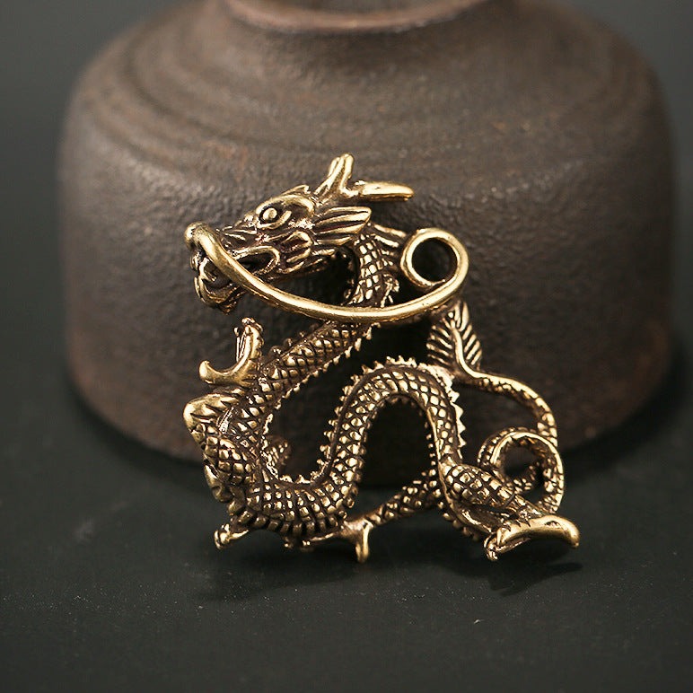 Chinese Dragon Brass Pendant