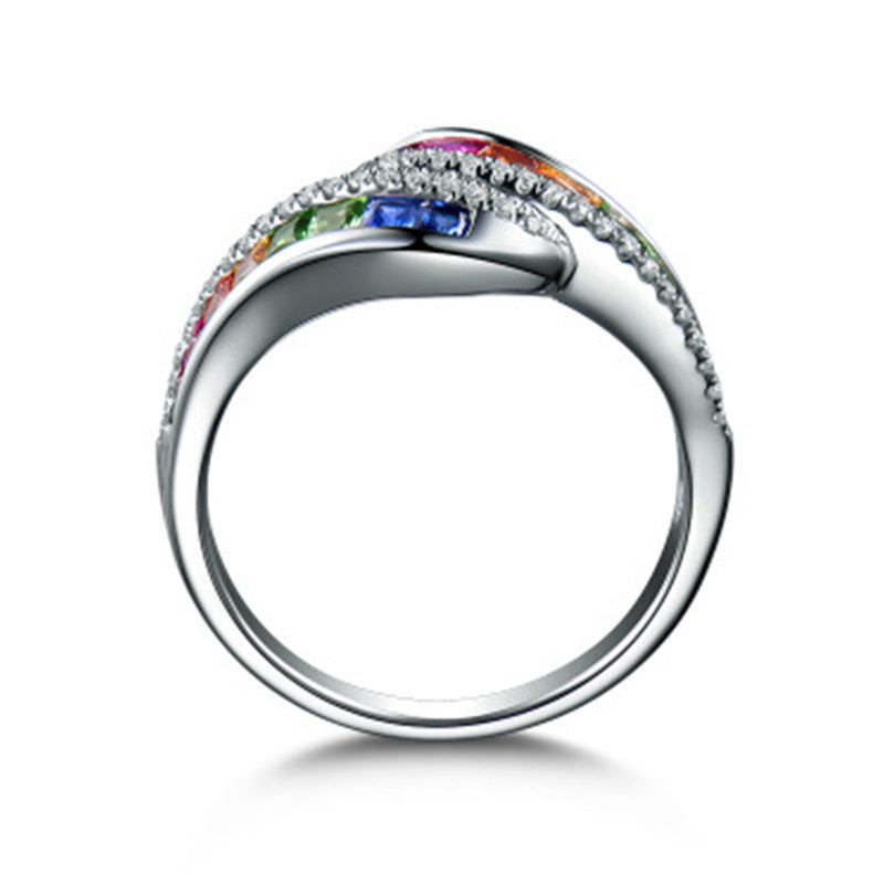 Rainbow Colors Gemstones Ring