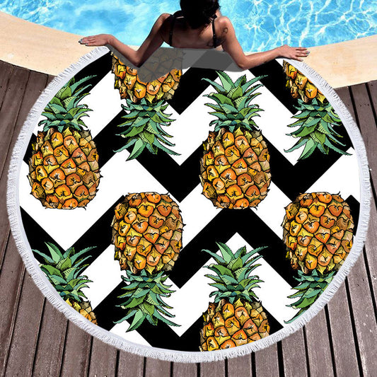 Pineapple Pattern Round Beach Towels