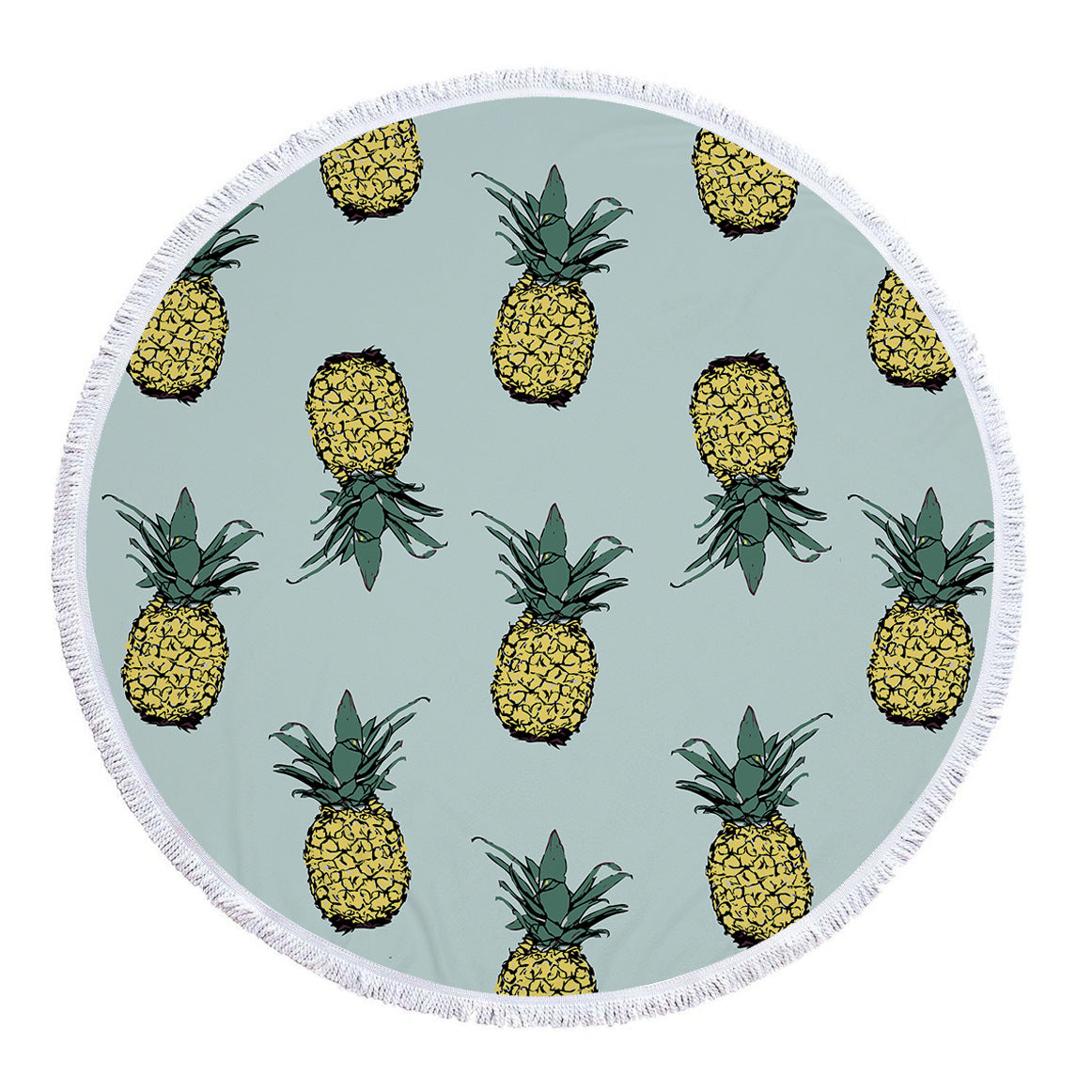 The Factory Directly Supplies The Round Printed Beach Towel With Pineapple Microfiber