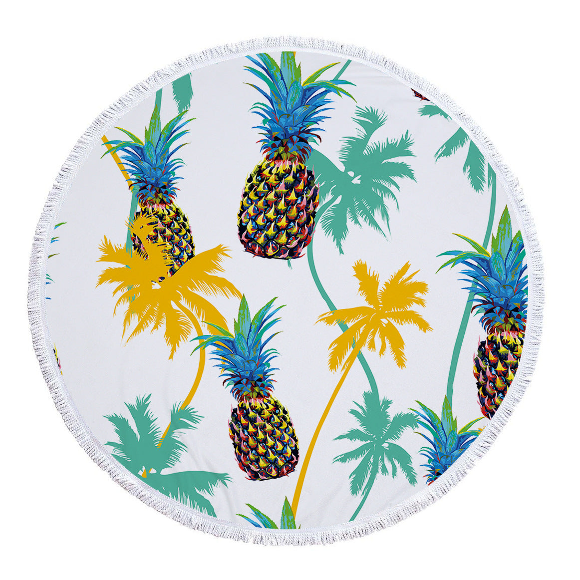 The Factory Directly Supplies The Round Printed Beach Towel With Pineapple Microfiber