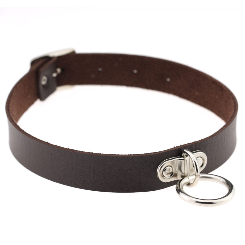 Color Leather Collar Chokers