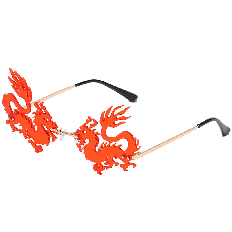 Rimless Dragon And Phoenix Sunglasses For Men And Women
