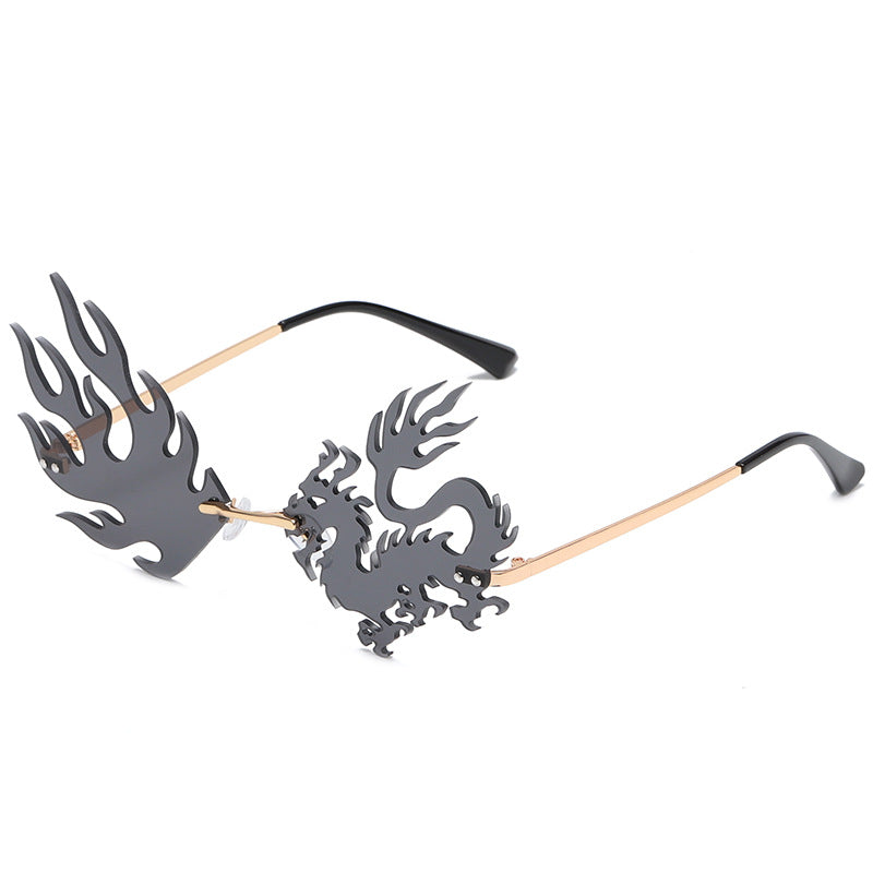 Rimless Dragon And Phoenix Sunglasses For Men And Women