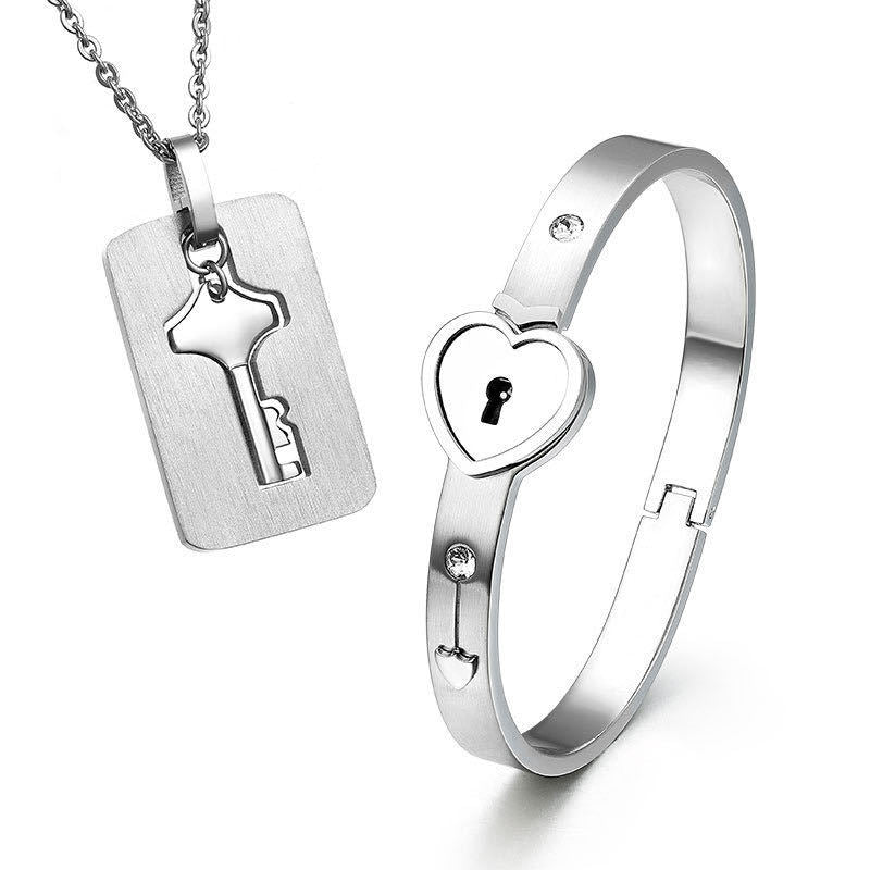 Concentric Lock Couple Bracelet