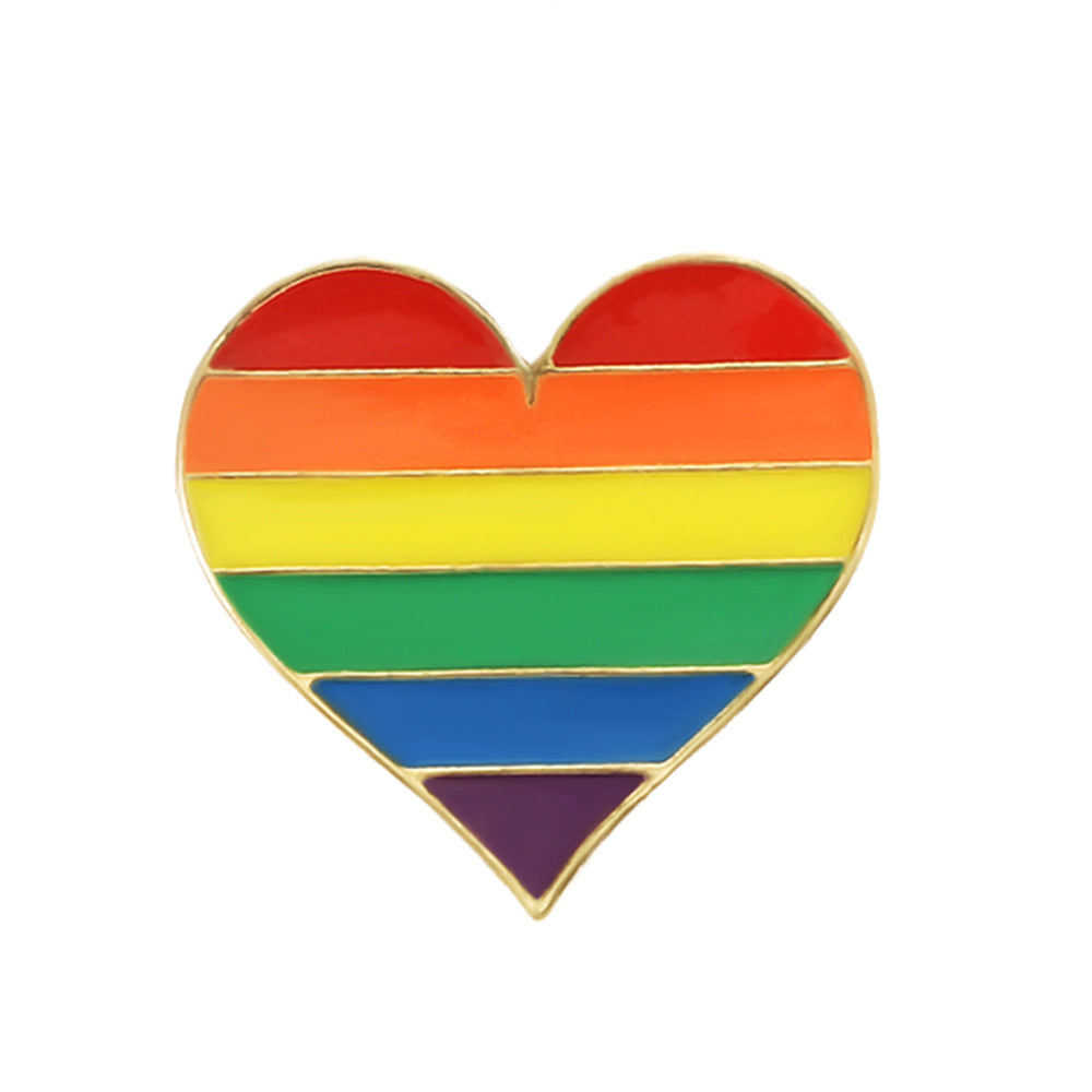 Creative Rainbow Bridge Sixcolor Rainbow Suit Brooch, Peace Metal Drip Pin, Cowboy Bag Jewelry Badge