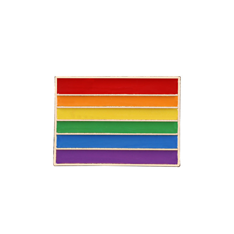 Six-color Rainbow Corsage Metal Badge, Gay Brooch Pin, Coat Accessories, Anti-fade Pin Buckle Jewelry Female