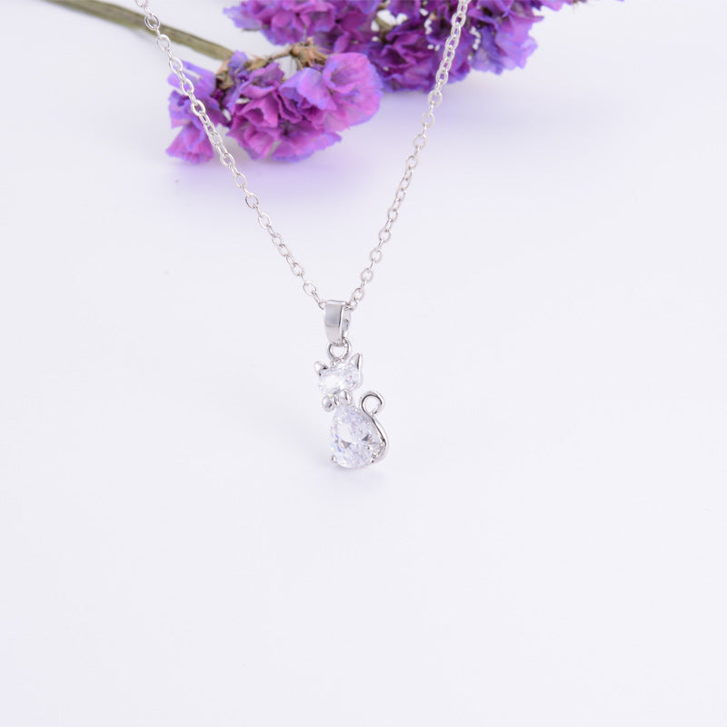 Cute kitten personality necklace
