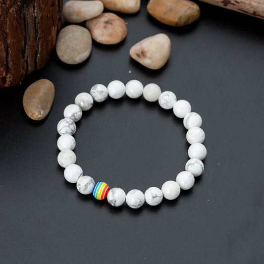 2021 speed sell new white pine sandstone colorful gay bracelet cross-border e-commerce special bracelet