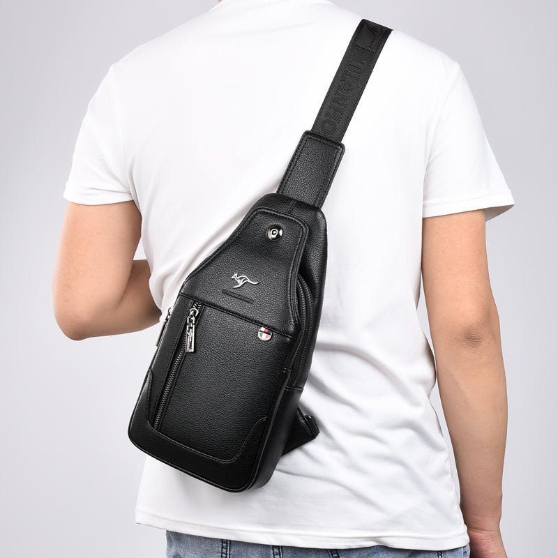 Casual soft leather backpack