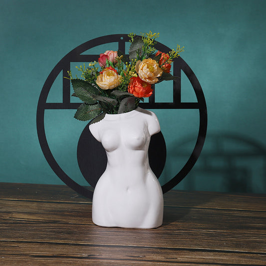 Nordic Figure Ceramic Statue Vase