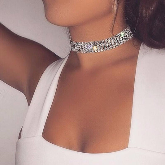 Full Crystal Rhinestone Choker Necklaces