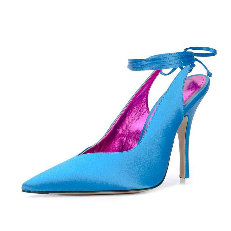 Colorful Satin high-heeled sandals