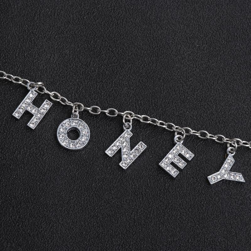 Letter Crystal Angel Necklace Luxury Jewelry gift choker