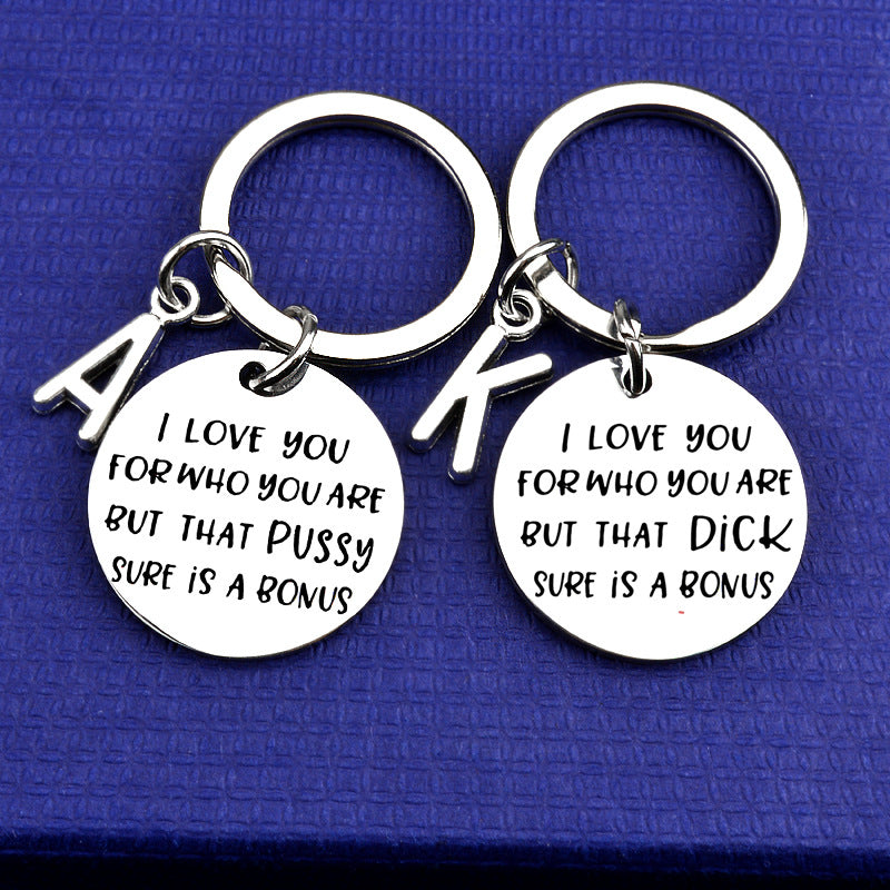 Couple Christmas Valentine's Day Gift Keychain 26 Letters