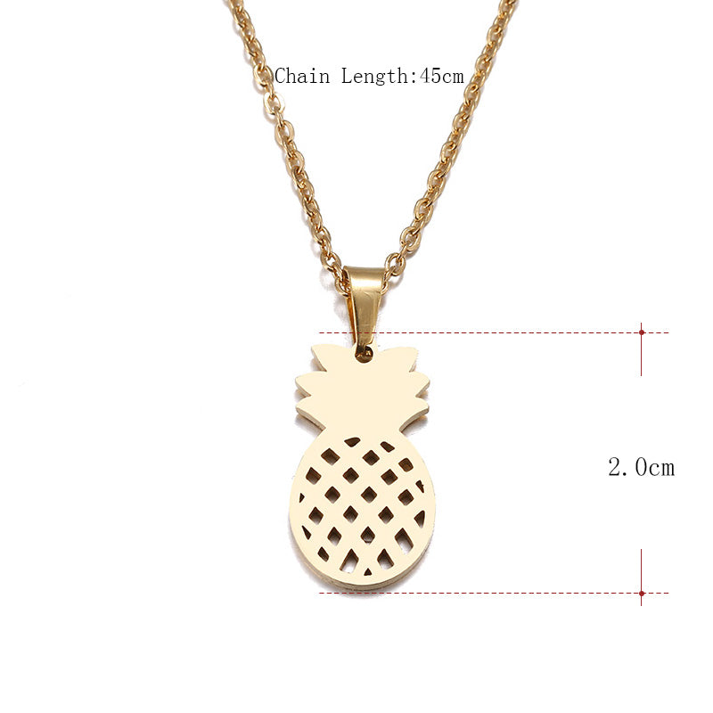 Gold Pineapple Clavicle Necklace