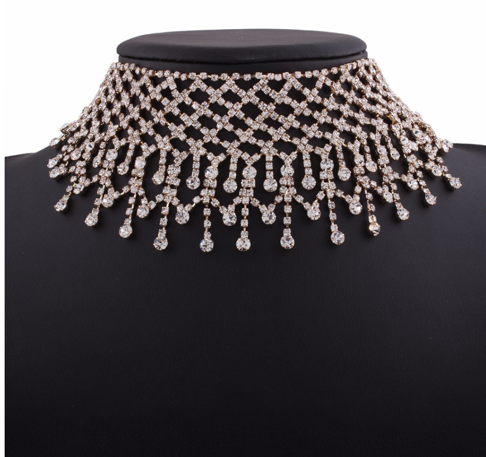 Rhinestone fringed sexy necklace chain