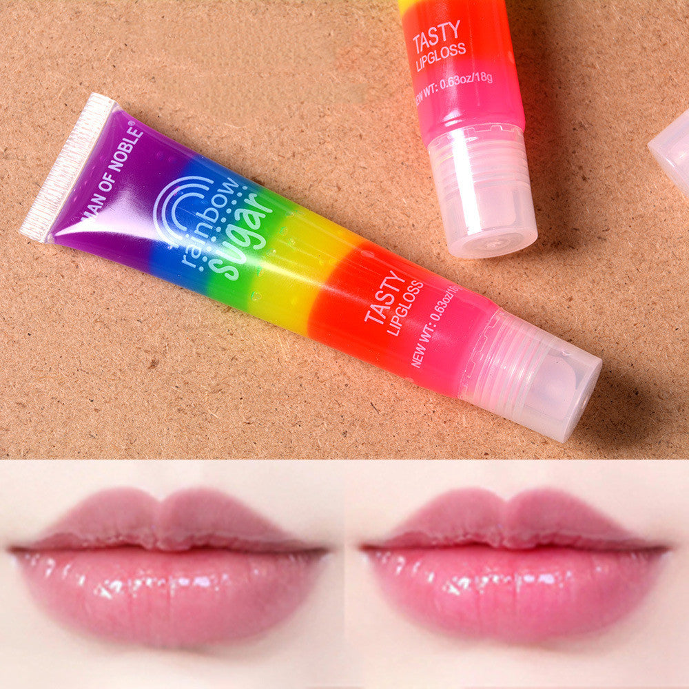 Rainbow Jelly Transparent Tube Colorless Moisturizing Lip Oil