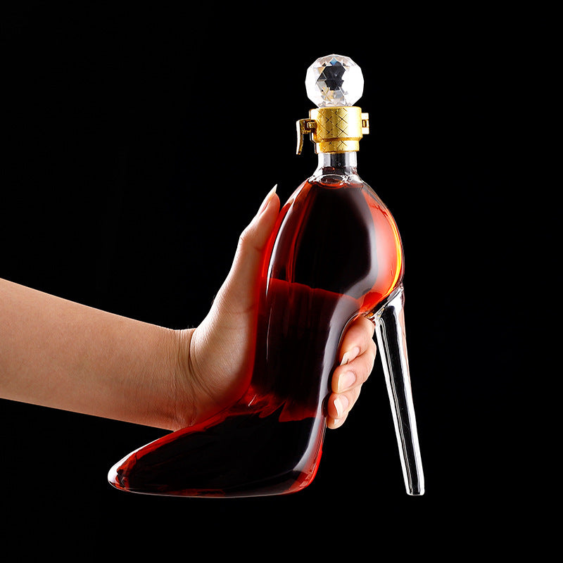 Glass High Heel Decanter Bottle