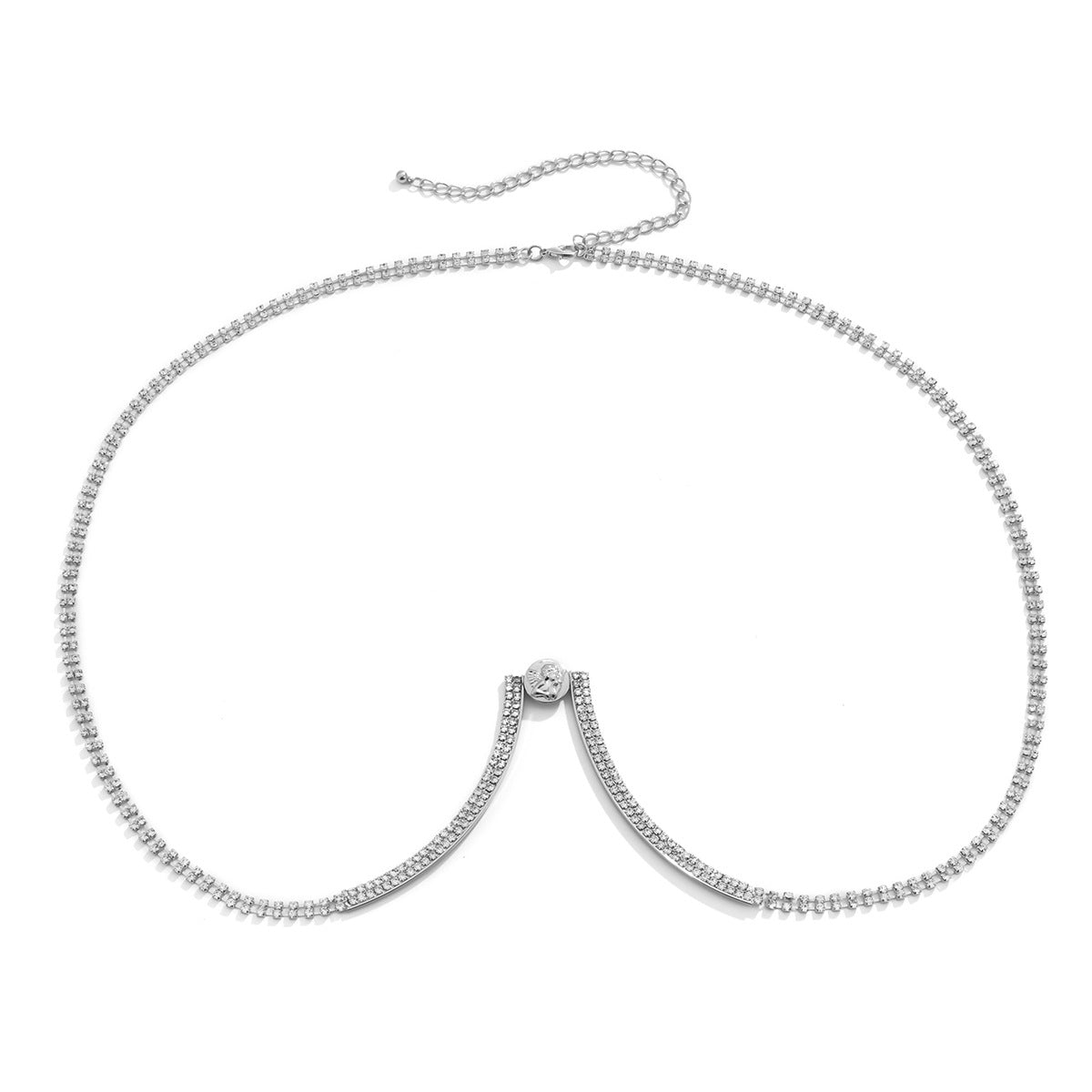 Women's Micro Studded Diamond U-Shaped Chest Chain