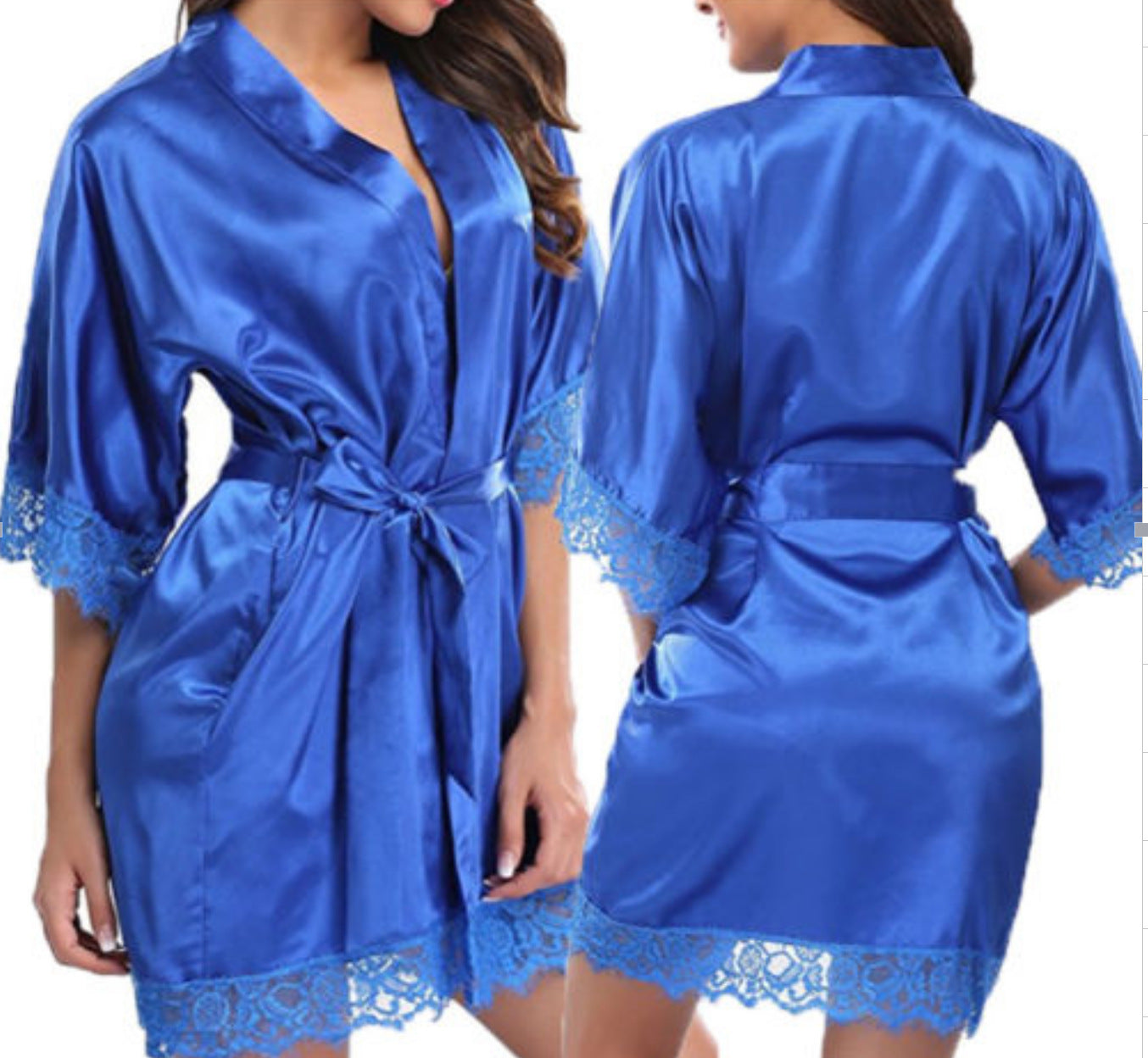 Sexy nightdress with ice silk bathrobe