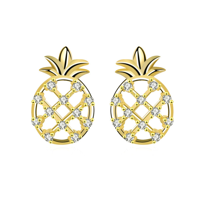 Sterling silver pineapple earrings