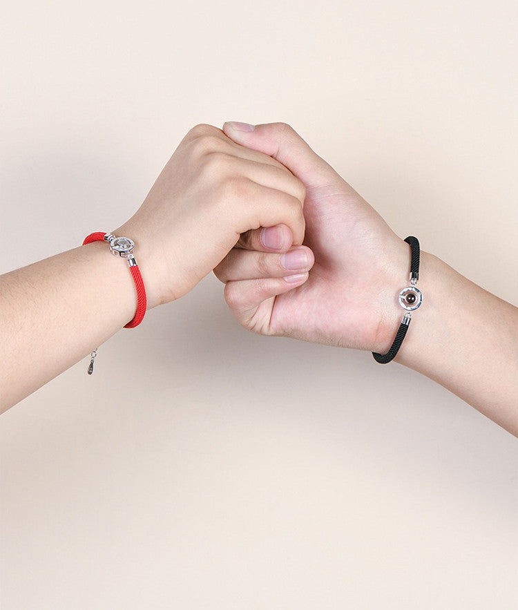 Love memory 100 languages couple bracelet