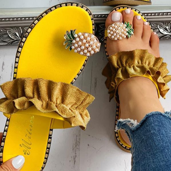 Pineapple Toe Loop Sandals