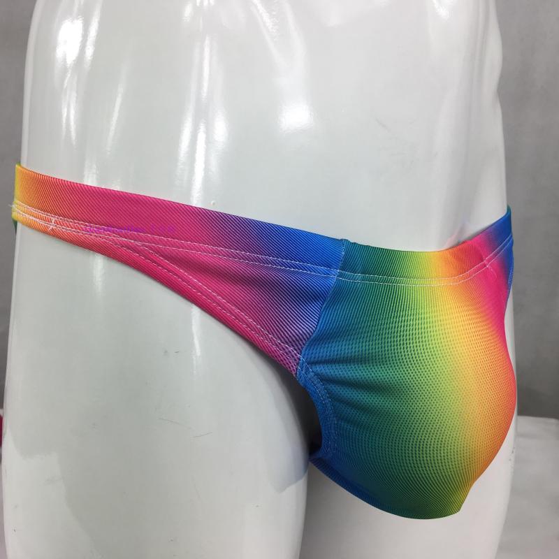 Men's Rainbow Bikini Swim Trunks