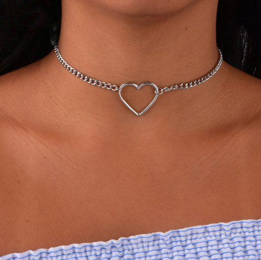 Hollow Heart Day Collar Choker Necklace