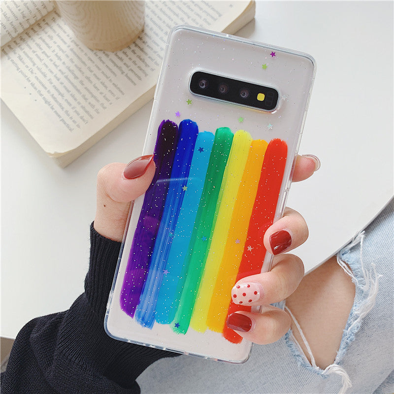 Glitter rainbow phone case