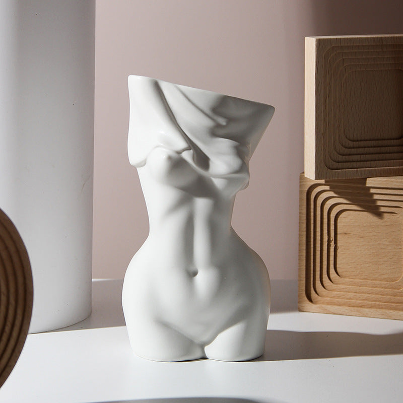 Human Body Shape Ceramic Vase