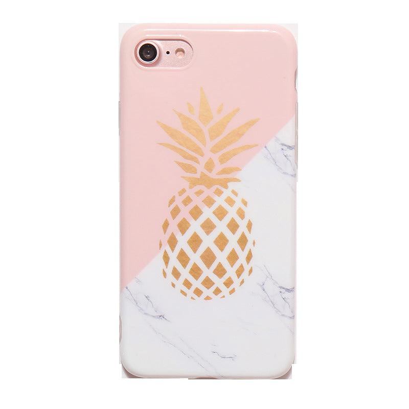 Stitching pineapple marble phone case