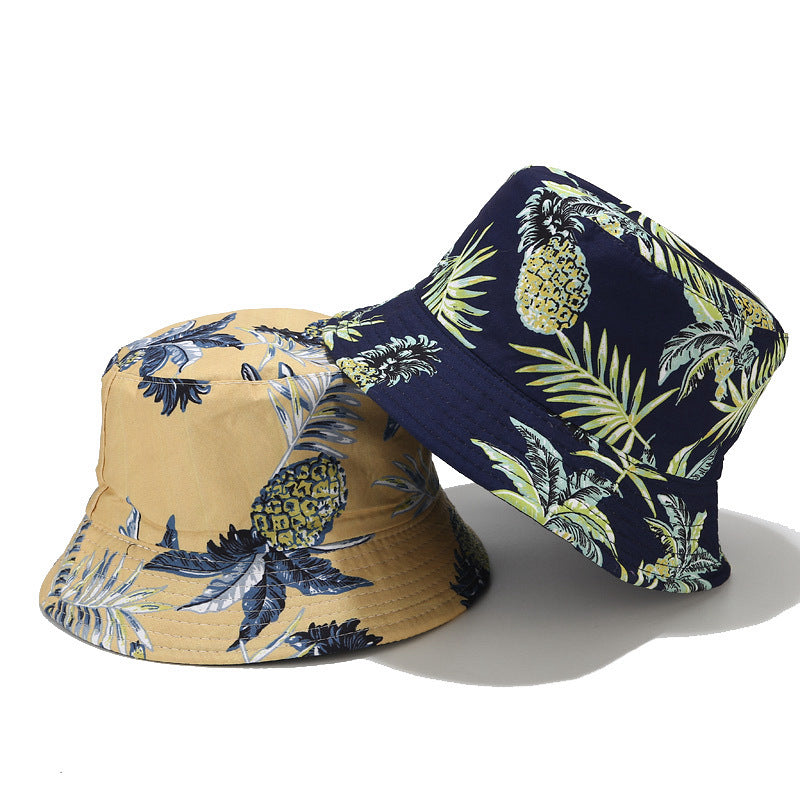 Cotton pineapple double sided sunshade hat