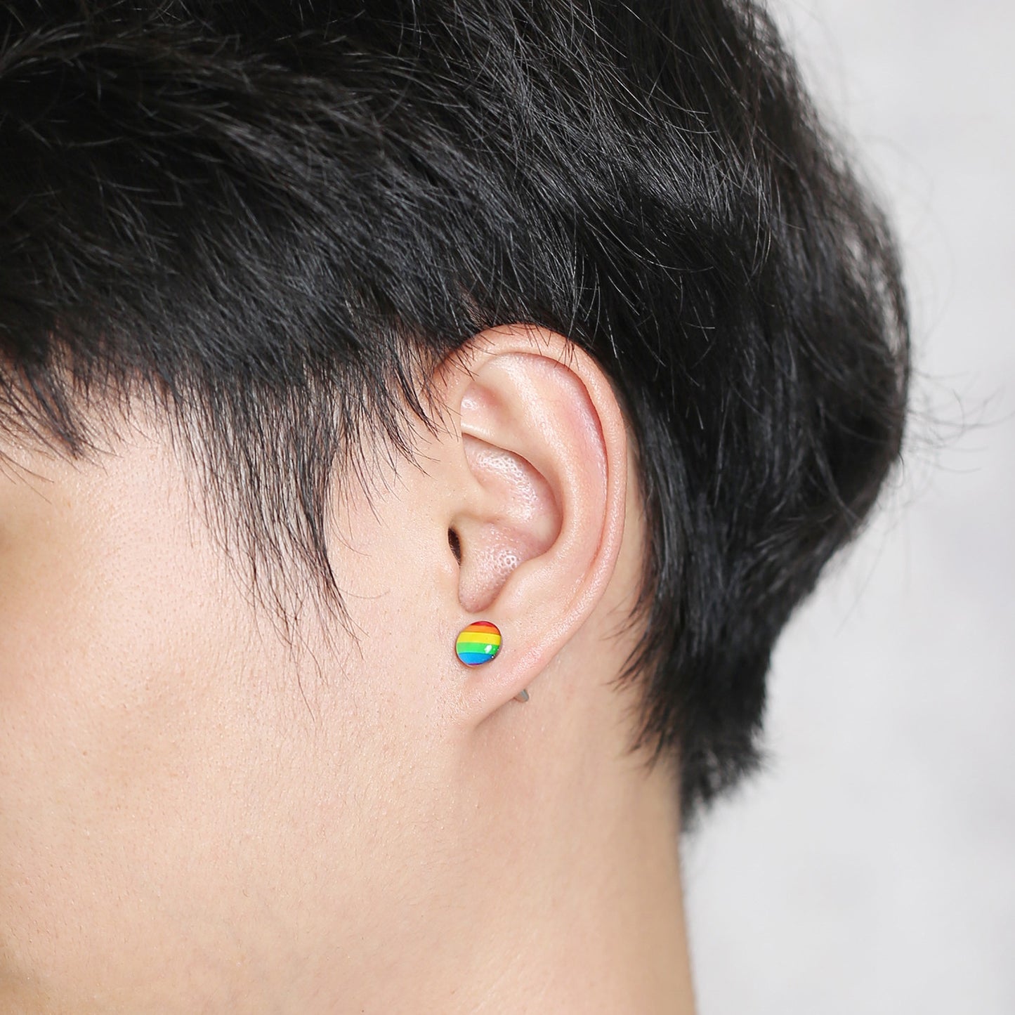 European and American style stainless steel rainbow earrings