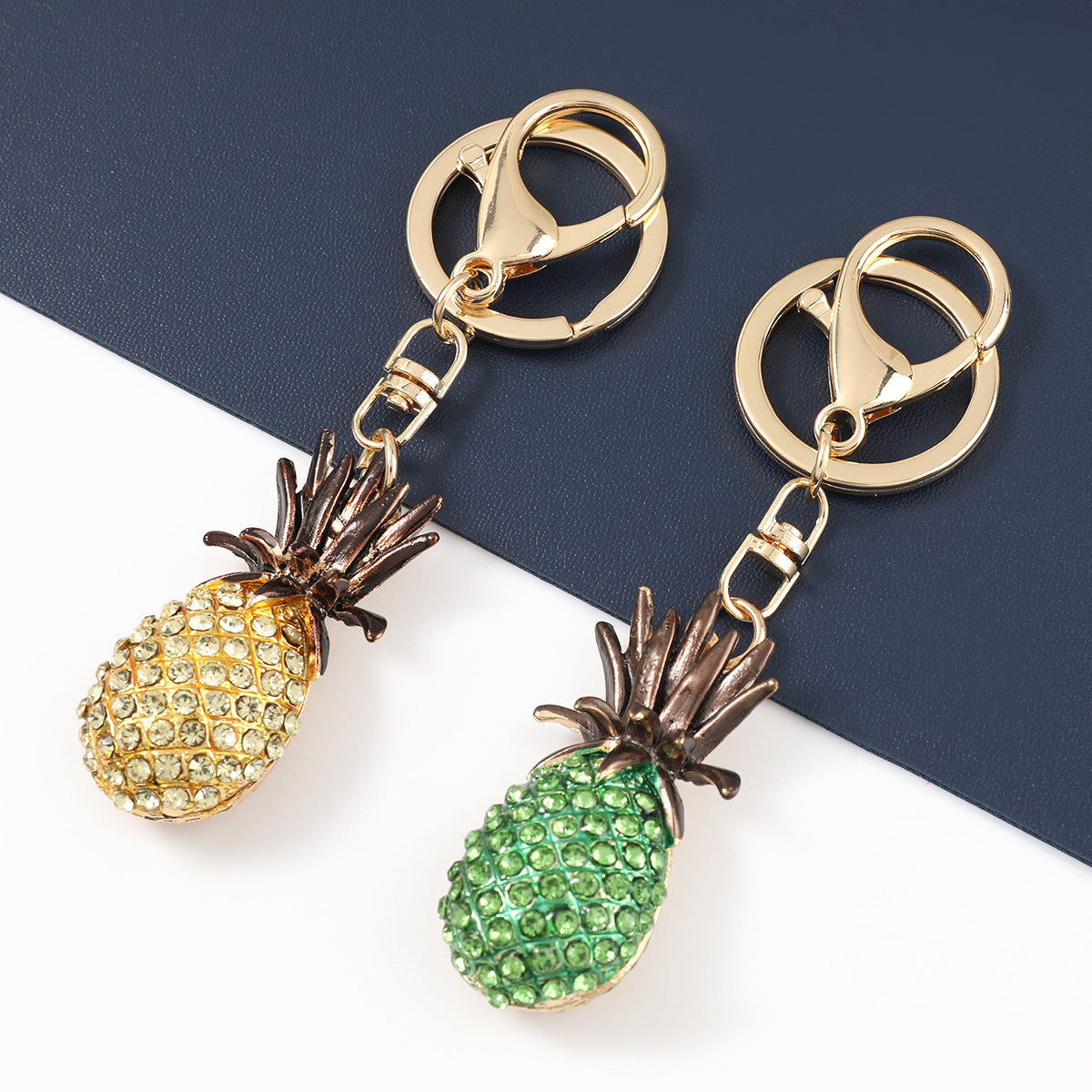 European And American Alloy Diamond Pineapple Keychain Pendant