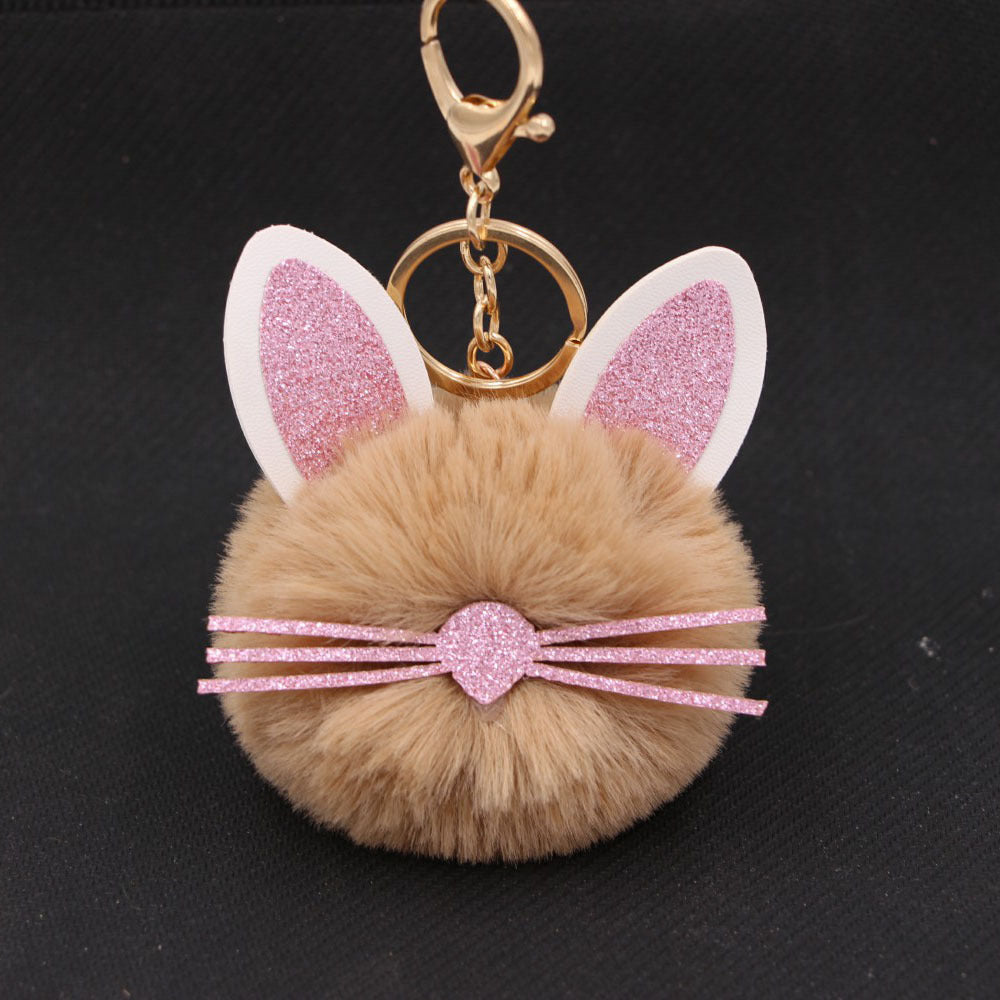 Personalized Ears Kitten Beard Plush Cute Keychain