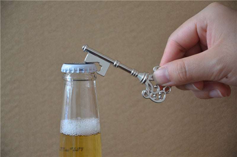 Metal key beer bottle opener
