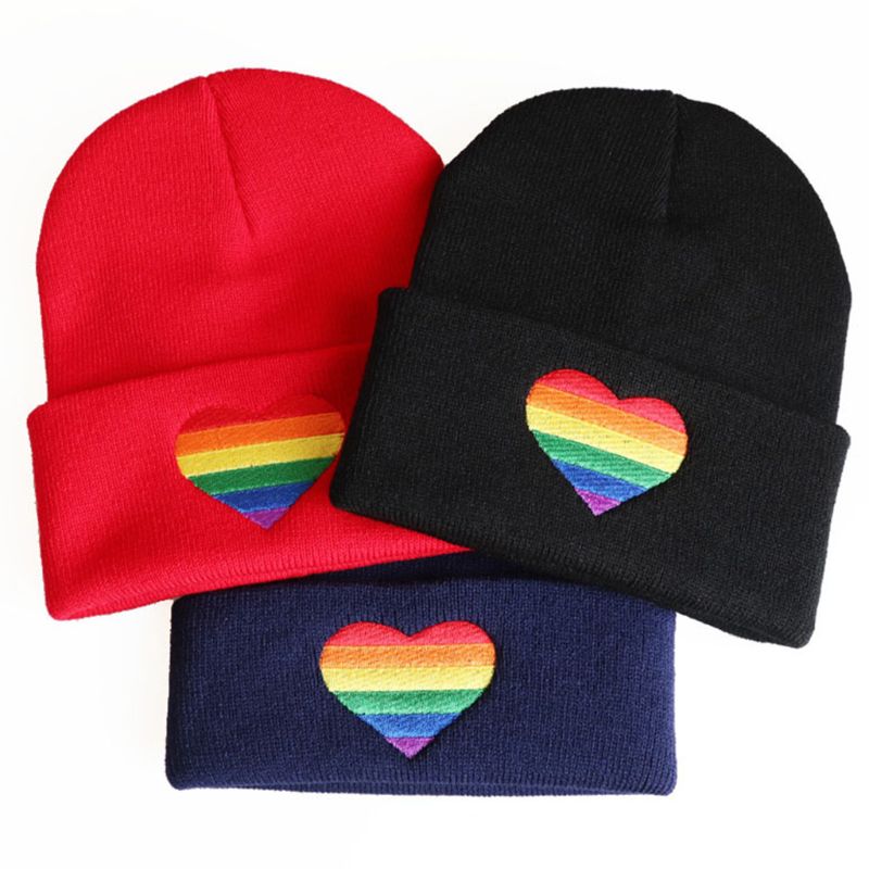 Colorful Love Embroidered Knit Hat for Gay Men and Women