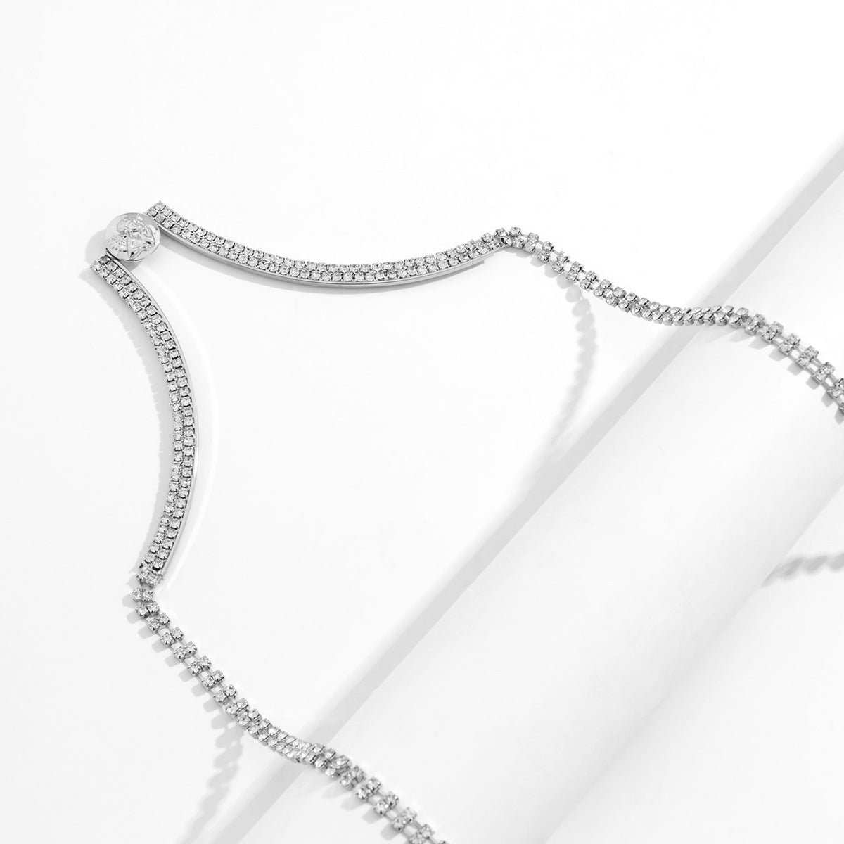 Women's Micro Studded Diamond U-Shaped Chest Chain