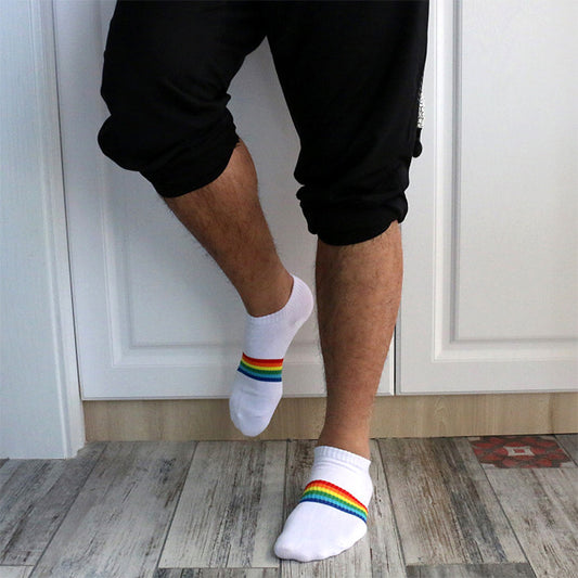 Rainbow striped casual socks